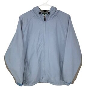 EMG Womens Lightweight Hooded Windbreaker Jacket Blue Size S
